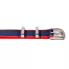 Edelwolle prémium Nato óraszíj, sötétkék/piros, 18mm