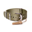 Edelwolle prémium Nato óraszíj, khaki zöld, 20mm