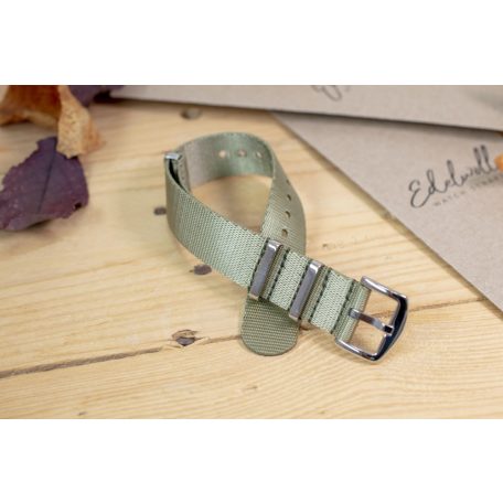 Edelwolle prémium Nato óraszíj, khaki zöld, 20mm