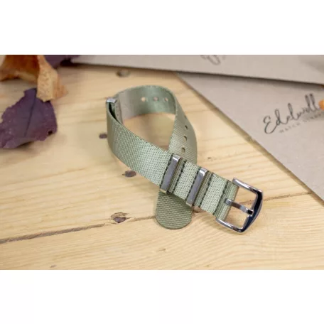 Edelwolle prémium Nato óraszíj, khaki zöld, 22mm