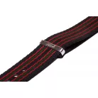 Edelwolle prémium Nato óraszíj, fekete/piros/zöld, 18mm