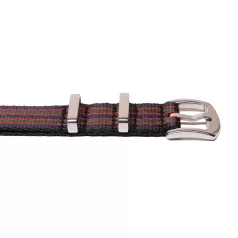 Edelwolle prémium Nato óraszíj, fekete/piros/zöld, 20mm