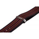 Edelwolle prémium Nato óraszíj, fekete/piros/zöld, 22mm