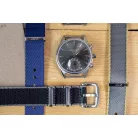 Edelwolle prémium Nato óraszíj, fekete/szürke, 18mm
