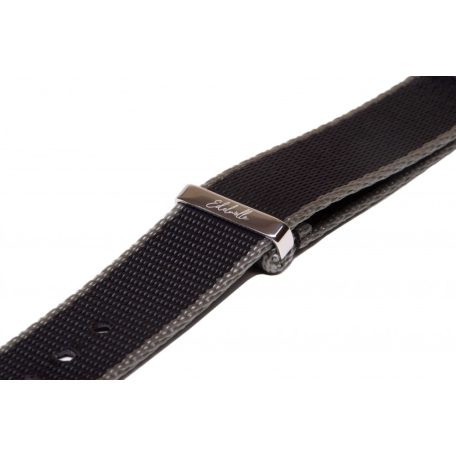 Edelwolle prémium Nato óraszíj, fekete/szürke, 20mm