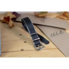 Edelwolle prémium Nato óraszíj, fekete/szürke, 20mm