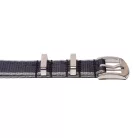 Edelwolle prémium Nato óraszíj, fekete/szürke, 22mm