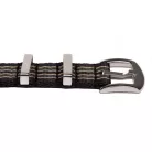 Edelwolle prémium Nato óraszíj, fekete/bézs/szürke, 20mm