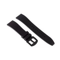 Edelwolle szilikon óraszíj, fekete, 22mm