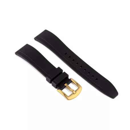 Edelwolle szilikon óraszíj, fekete, 22mm