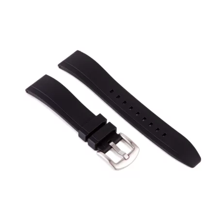 Edelwolle szilikon óraszíj, fekete, 22mm