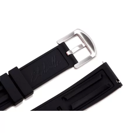 Edelwolle szilikon óraszíj, fekete, 22mm