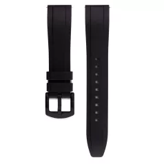 Edelwolle szilikon óraszíj, fekete, 24mm