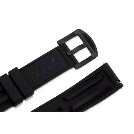 Edelwolle szilikon óraszíj, fekete, 24mm