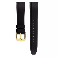 Edelwolle szilikon óraszíj, fekete, 24mm