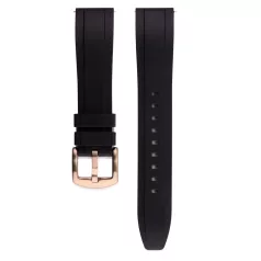 Edelwolle szilikon óraszíj, fekete, 24mm