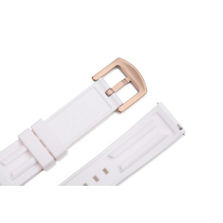 Edelwolle szilikon óraszíj, fehér, 22mm