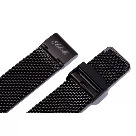 Edelwolle MESH/Milanese óraszíj, fekete, 18mm