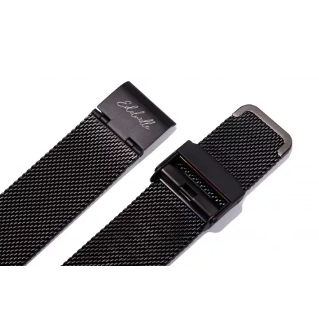 Edelwolle MESH/Milanese óraszíj, fekete, 16mm