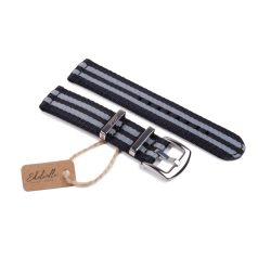   Edelwolle prémium kétrészes Nato óraszíj, fekete/szürke, 18mm