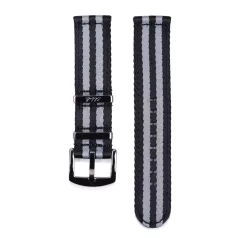   Edelwolle prémium kétrészes Nato óraszíj, fekete/szürke, 22mm
