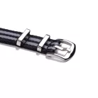 Edelwolle prémium kétrészes Nato óraszíj, fekete/szürke, 22mm