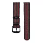 Edelwolle prémium kétrészes Nato óraszíj, fekete/piros/zöld, 20mm