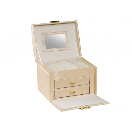 EDELWOLLE BŐR ÉKSZERTARTÓ DOBOZ, BÉZS