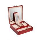 EDELWOLLE BŐR ÉKSZERTARTÓ DOBOZ, PIROS