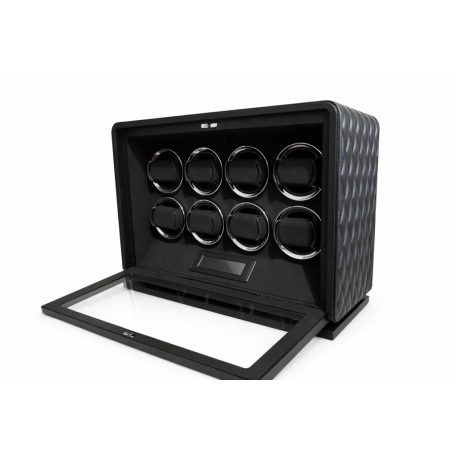 Varrott bőr óraforgató 8 órának, fekete