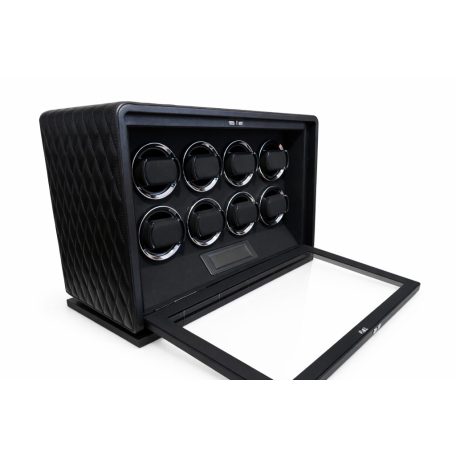 Varrott bőr óraforgató 8 órának, fekete