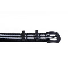   Edelwolle Black prémium Nato óraszíj, fekete/szürke, 20mm