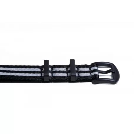Edelwolle Black prémium Nato óraszíj, fekete/szürke, 20mm