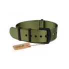 Edelwolle Black prémium Nato óraszíj, military zöld, 22mm
