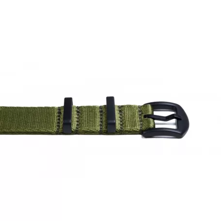 Edelwolle Black prémium Nato óraszíj, military zöld, 22mm