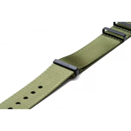 Edelwolle Black prémium Nato óraszíj, military zöld, 22mm
