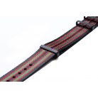 Edelwolle Black prémium Nato óraszíj, fekete/piros/zöld, 20mm