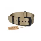 Edelwolle Black prémium Nato óraszíj, bézs, 22mm