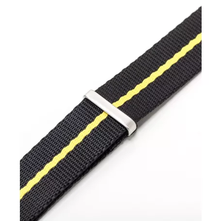WB Original prémium Nato óraszíj, fekete/sárga, 20mm