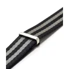 WB Original prémium Nato óraszíj, fekete/szürke, 22mm