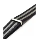 WB Original prémium Nato óraszíj, fekete/szürke, 24mm