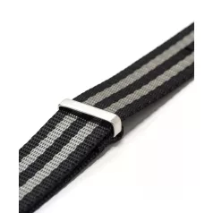 WB Original prémium Nato óraszíj, fekete/szürke, 24mm