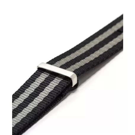 WB Original prémium Nato óraszíj, fekete/szürke, 24mm