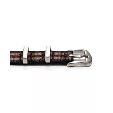 WB Original prémium Nato óraszíj, fekete/piros/zöld, 20mm