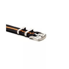   WB Original prémium kétrészes Nato óraszíj, fekete/narancs, 22mm