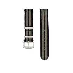   WB Original prémium kétrészes Nato óraszíj, fekete/bézs/szürke, 22mm