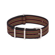 NATO SZÍJ, FEKETE/PIROS/ZÖLD, 18MM