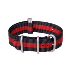 ZULU NATO óraszíj, fekete/piros, 20mm